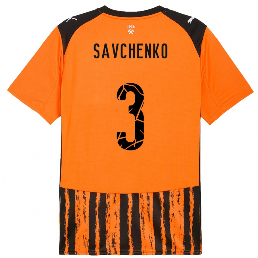 Danxen Femme Maillot Roman Savchenko #3 Orange Noir Tenues Domicile 2025/26 T-Shirt