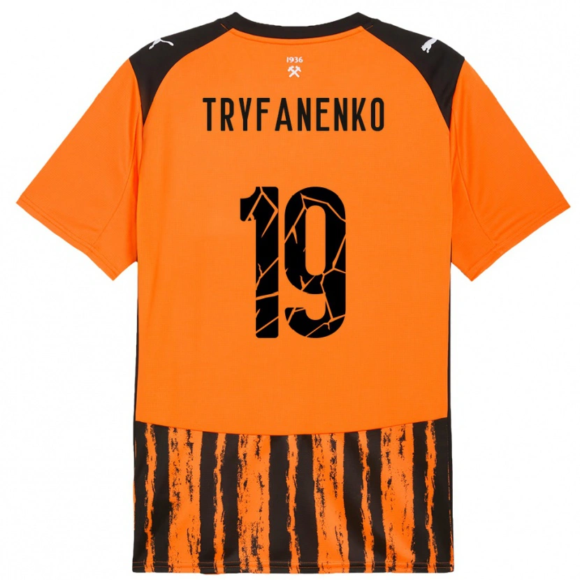 Danxen Femme Maillot Bogdan Tryfanenko #19 Orange Noir Tenues Domicile 2025/26 T-Shirt