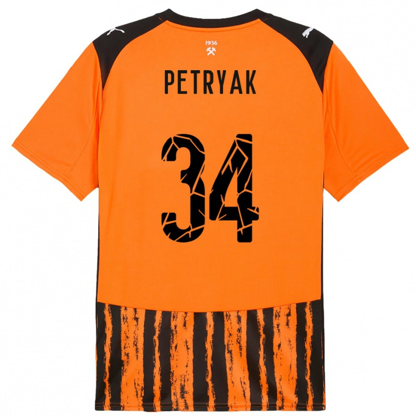 Danxen Femme Maillot Ivan Petryak #34 Orange Noir Tenues Domicile 2025/26 T-Shirt