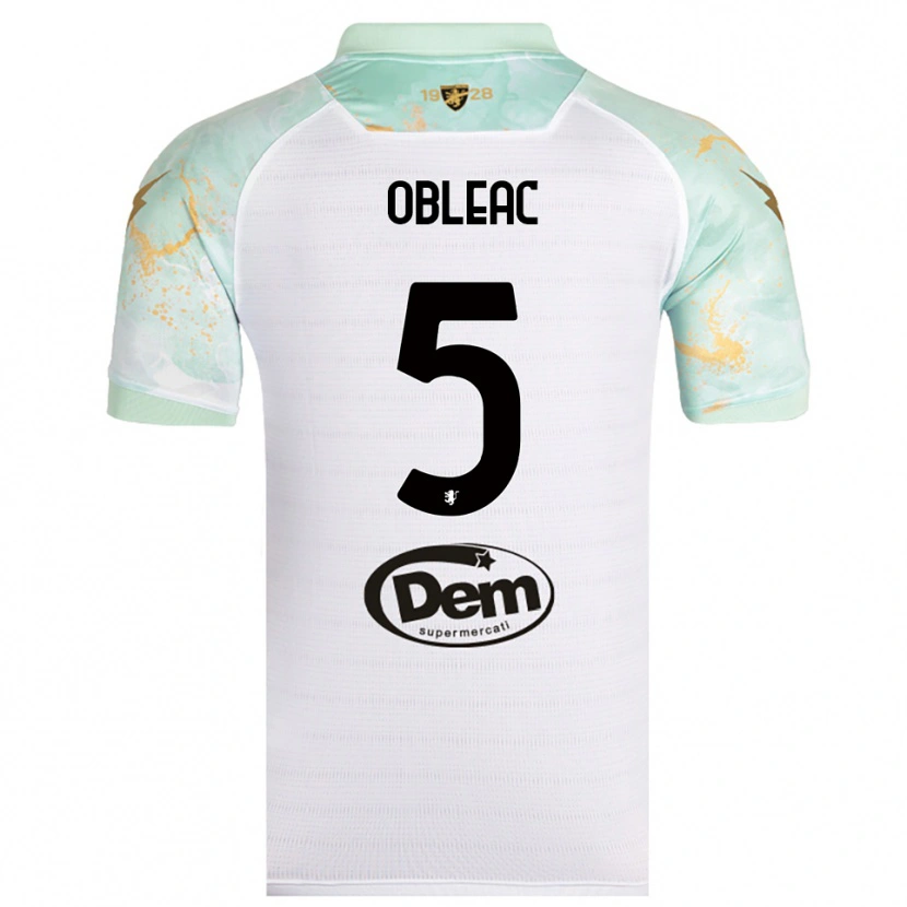 Danxen Femme Maillot Matteo Obleac #5 Blanc Noir Tenues Extérieur 2025/26 T-Shirt