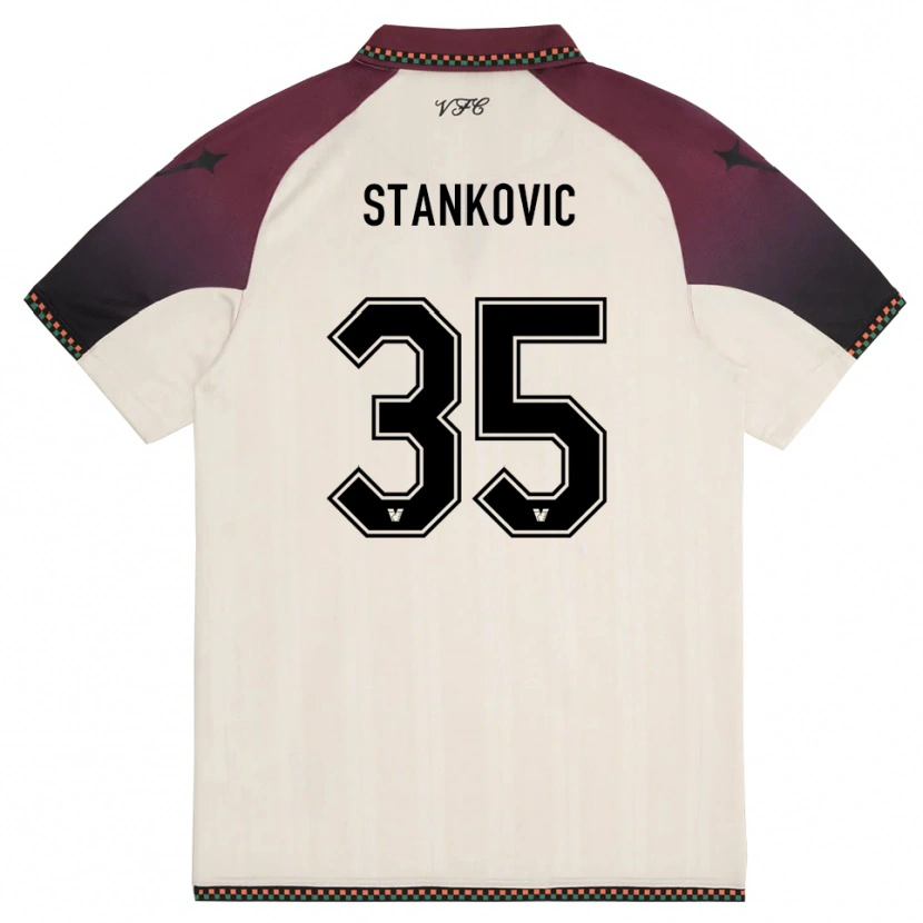 Danxen Femme Maillot Filip Stanković #35 Crème Bordeaux Tenues Extérieur 2025/26 T-Shirt