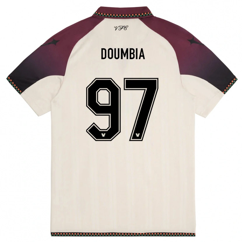 Danxen Femme Maillot Issa Doumbia #97 Crème Bordeaux Tenues Extérieur 2025/26 T-Shirt