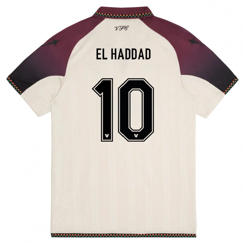 Danxen Femme Maillot Saad El Haddad #10 Crème Bordeaux Tenues Extérieur 2025/26 T-Shirt