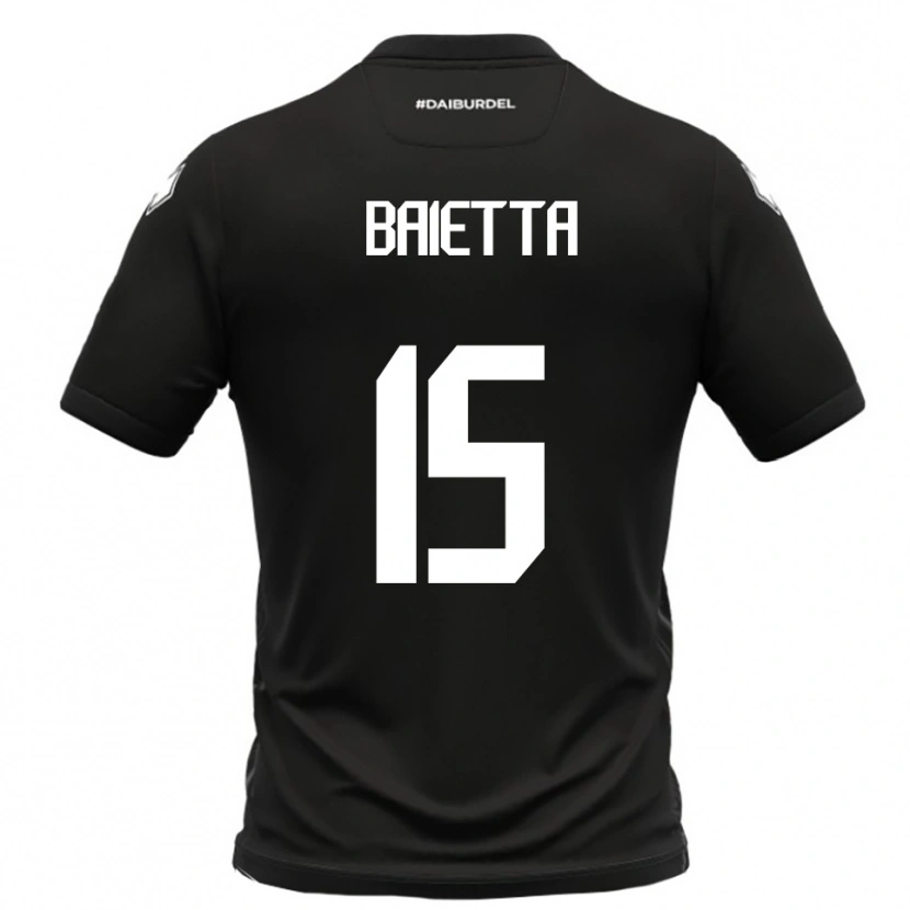 Danxen Femme Maillot Pietro Baietta #15 Noir Blanc Tenues Extérieur 2025/26 T-Shirt