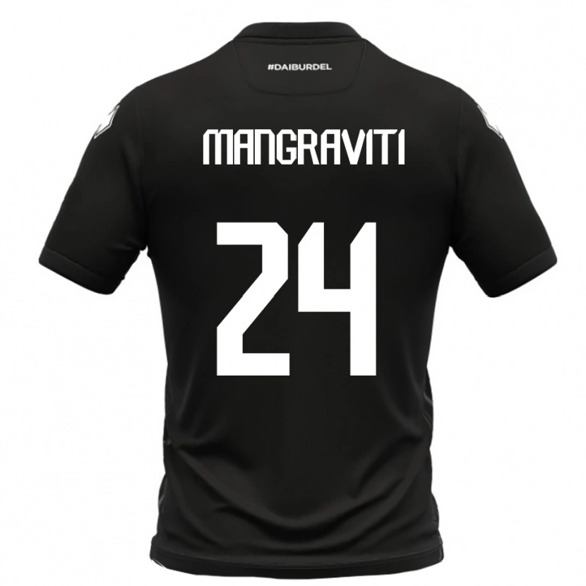 Danxen Femme Maillot Massimiliano Mangraviti #24 Noir Blanc Tenues Extérieur 2025/26 T-Shirt