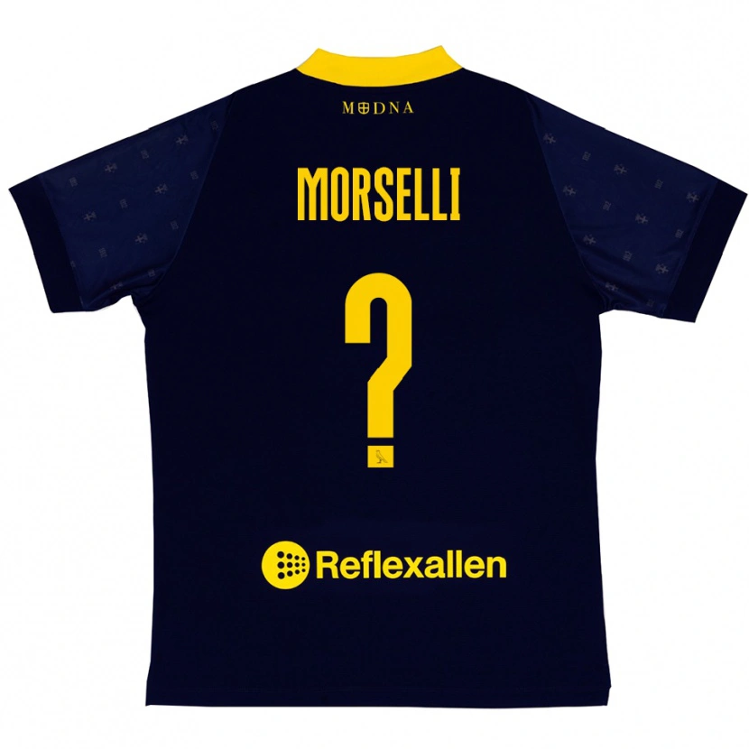 Danxen Femme Maillot Gabriele Morselli #0 Marine Jaune Tenues Extérieur 2025/26 T-Shirt