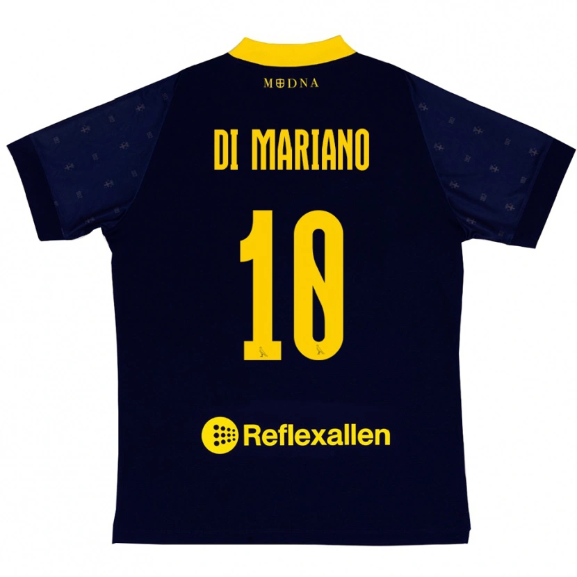 Danxen Femme Maillot Francesco Di Mariano #10 Marine Jaune Tenues Extérieur 2025/26 T-Shirt