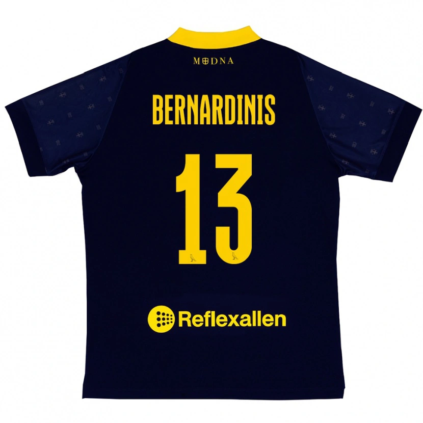 Danxen Femme Maillot Riccardo Bernardinis #13 Marine Jaune Tenues Extérieur 2025/26 T-Shirt