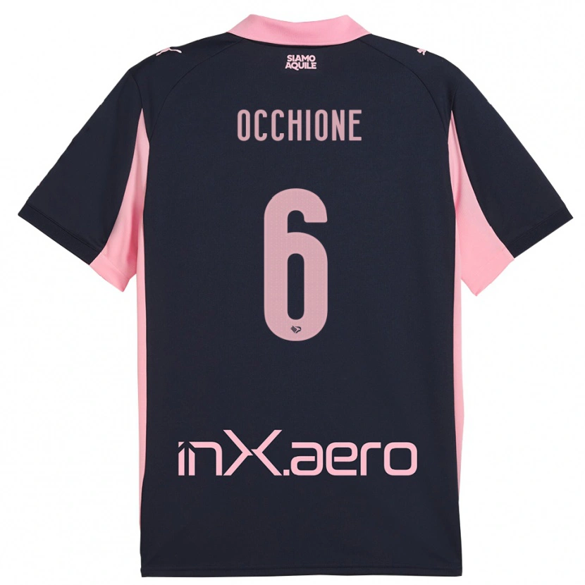 Danxen Femme Maillot Andrea Occhione #6 Marine Rose Tenues Extérieur 2025/26 T-Shirt