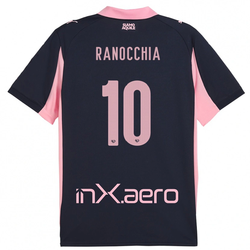 Danxen Femme Maillot Filippo Ranocchia #10 Marine Rose Tenues Extérieur 2025/26 T-Shirt