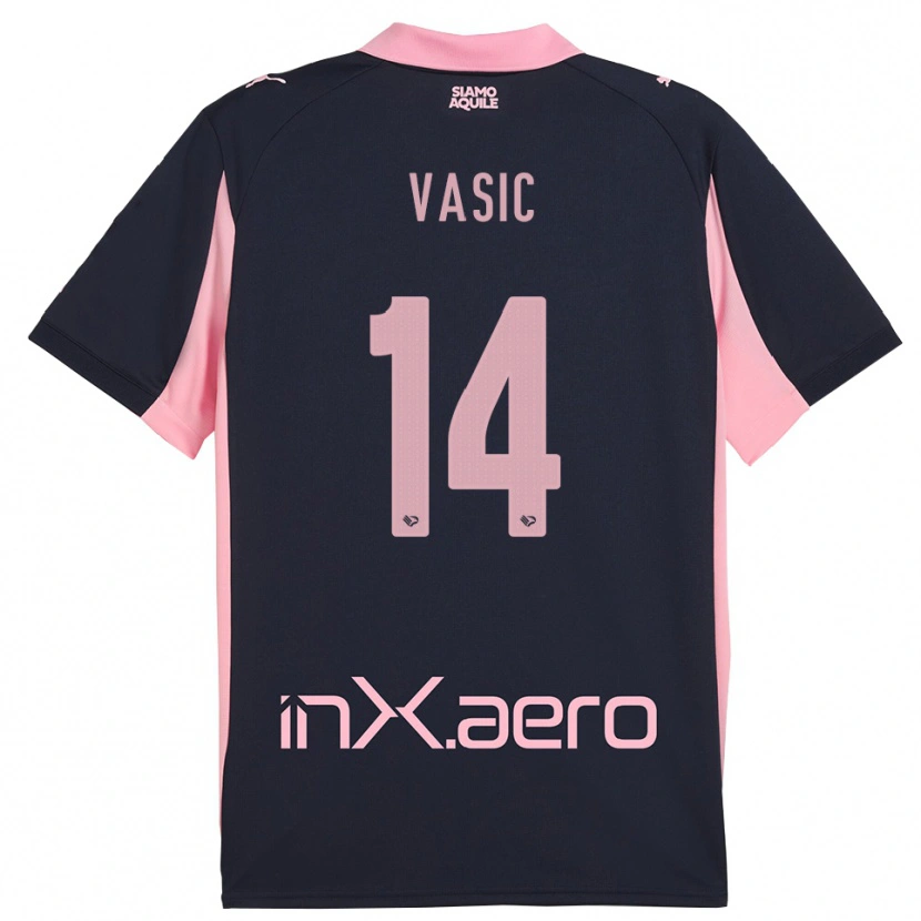 Danxen Femme Maillot Aljosa Vasic #14 Marine Rose Tenues Extérieur 2025/26 T-Shirt