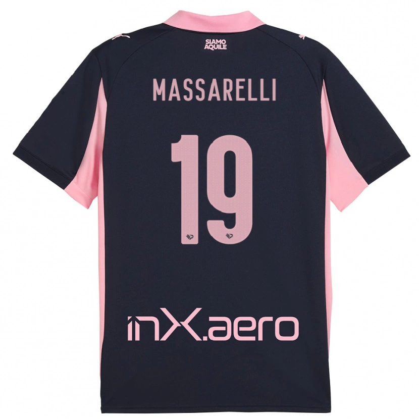 Danxen Femme Maillot Francesco Massarelli #19 Marine Rose Tenues Extérieur 2025/26 T-Shirt