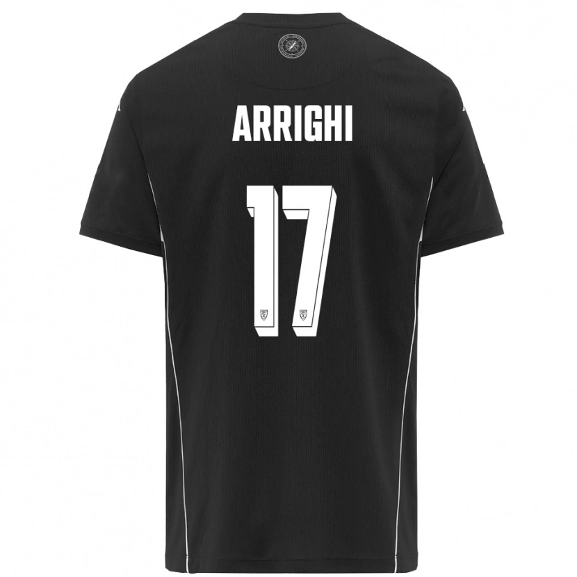 Danxen Femme Maillot Matteo Arrighi #17 Noir Blanc Tenues Extérieur 2025/26 T-Shirt