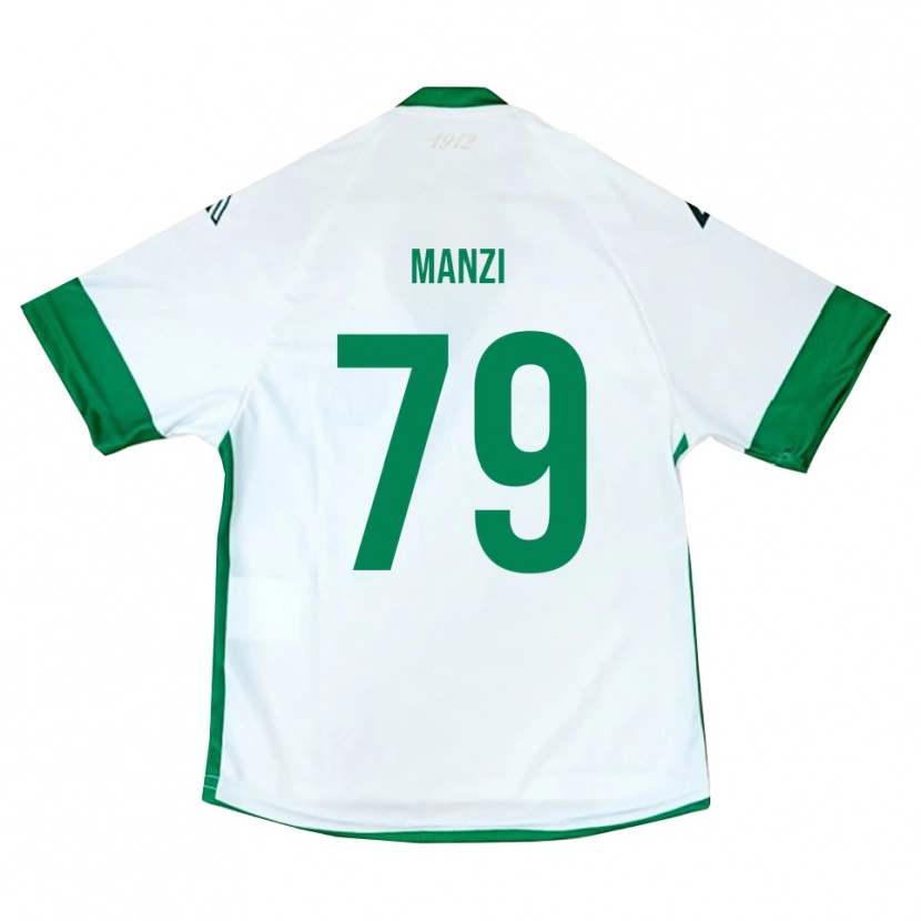 Danxen Femme Maillot Claudio Manzi #79 Blanc Vert Bleu Tenues Extérieur 2025/26 T-Shirt