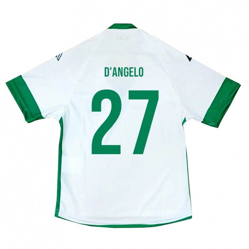 Danxen Femme Maillot Sonny D'angelo #27 Blanc Vert Bleu Tenues Extérieur 2025/26 T-Shirt