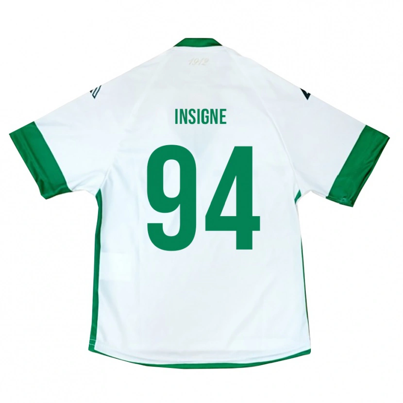 Danxen Femme Maillot Roberto Insigne #94 Blanc Vert Bleu Tenues Extérieur 2025/26 T-Shirt