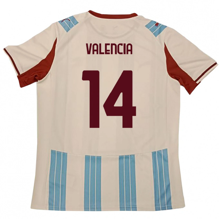 Danxen Femme Maillot Diego Valencia #14 Bleu Ciel Blanc Tenues Extérieur 2025/26 T-Shirt