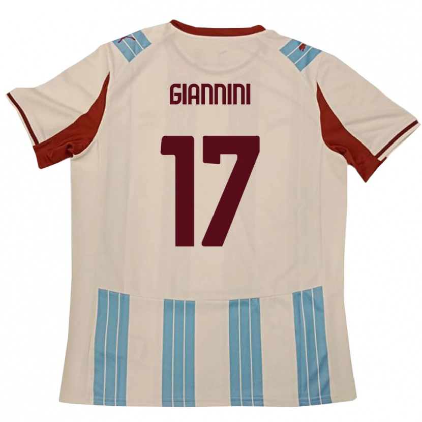 Danxen Femme Maillot Emanuele Giannini #17 Bleu Ciel Blanc Tenues Extérieur 2025/26 T-Shirt