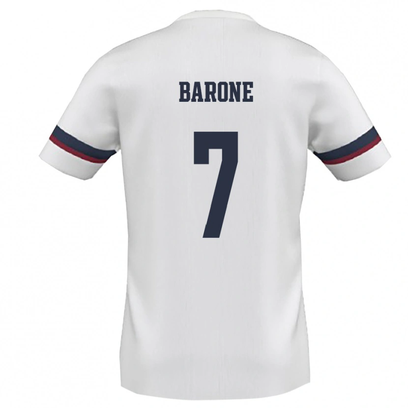 Danxen Femme Maillot Antonio Barone #7 Blanc Rouge Tenues Extérieur 2025/26 T-Shirt