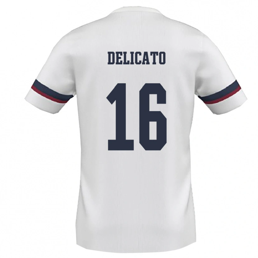 Danxen Femme Maillot Gianmario Delicato #16 Blanc Rouge Tenues Extérieur 2025/26 T-Shirt