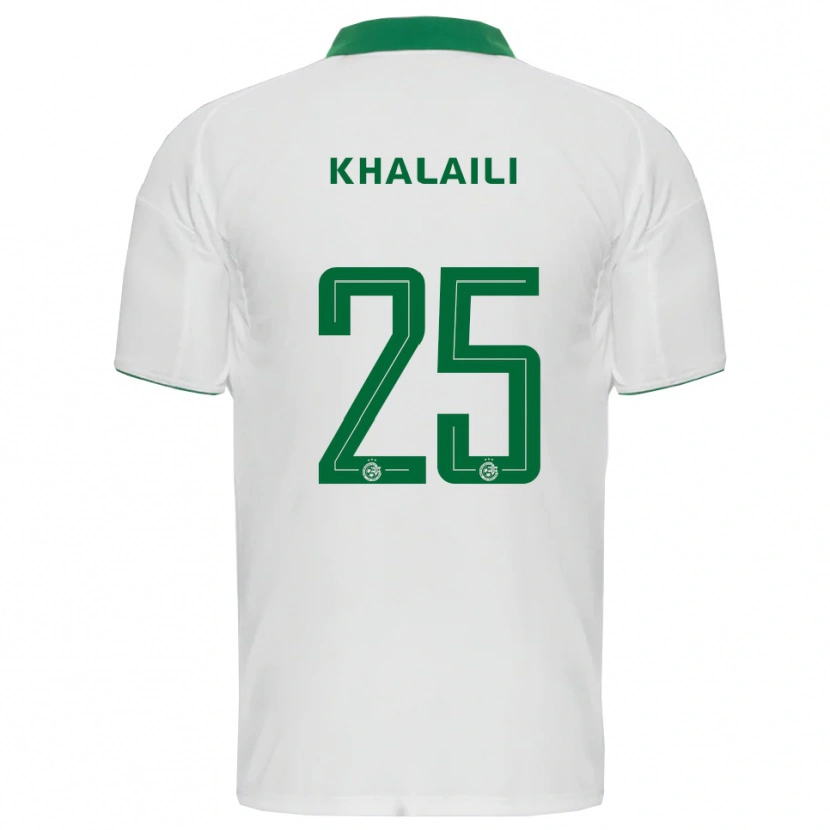 Danxen Femme Maillot Anan Khalaili #25 Blanc Vert Tenues Extérieur 2025/26 T-Shirt