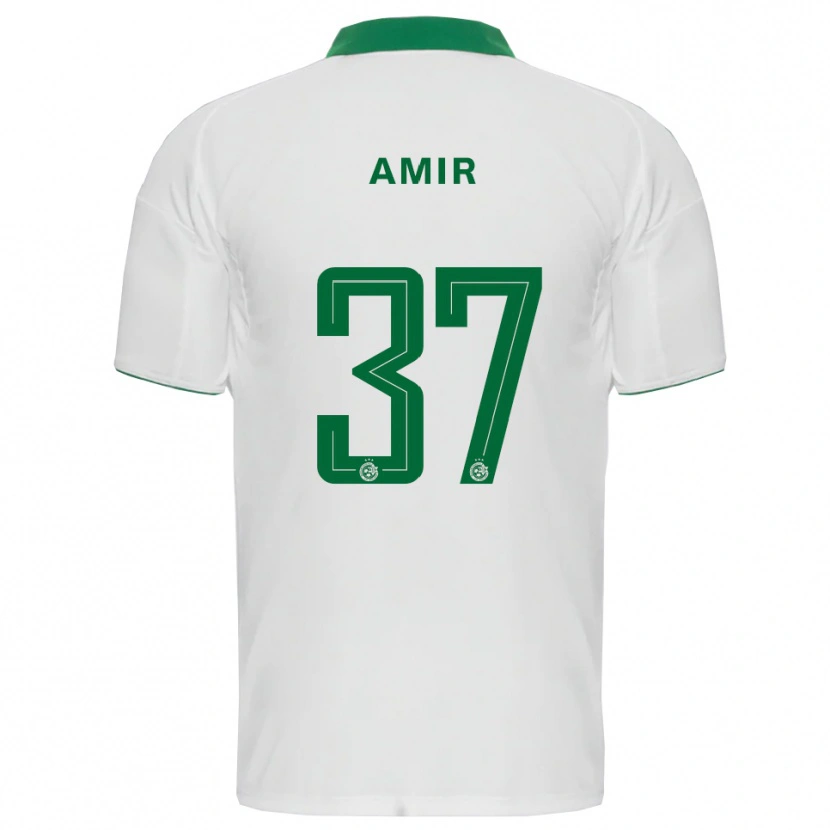 Danxen Femme Maillot Elad Amir #37 Blanc Vert Tenues Extérieur 2025/26 T-Shirt