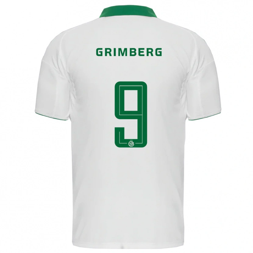 Danxen Femme Maillot Adam Grimberg #9 Blanc Vert Tenues Extérieur 2025/26 T-Shirt