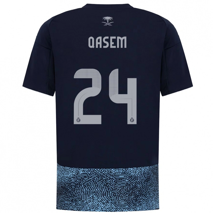 Danxen Femme Maillot Mohammed Qasem #24 Marine Bleu Ciel Tenues Extérieur 2025/26 T-Shirt
