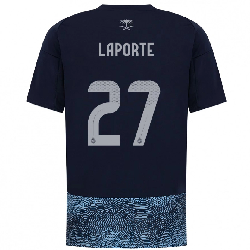 Danxen Femme Maillot Aymeric Laporte #27 Marine Bleu Ciel Tenues Extérieur 2025/26 T-Shirt