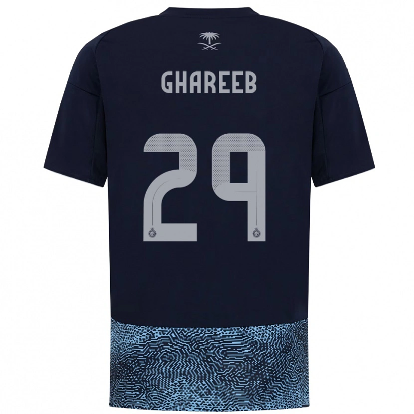 Danxen Femme Maillot Abdulrahman Ghareeb #29 Marine Bleu Ciel Tenues Extérieur 2025/26 T-Shirt