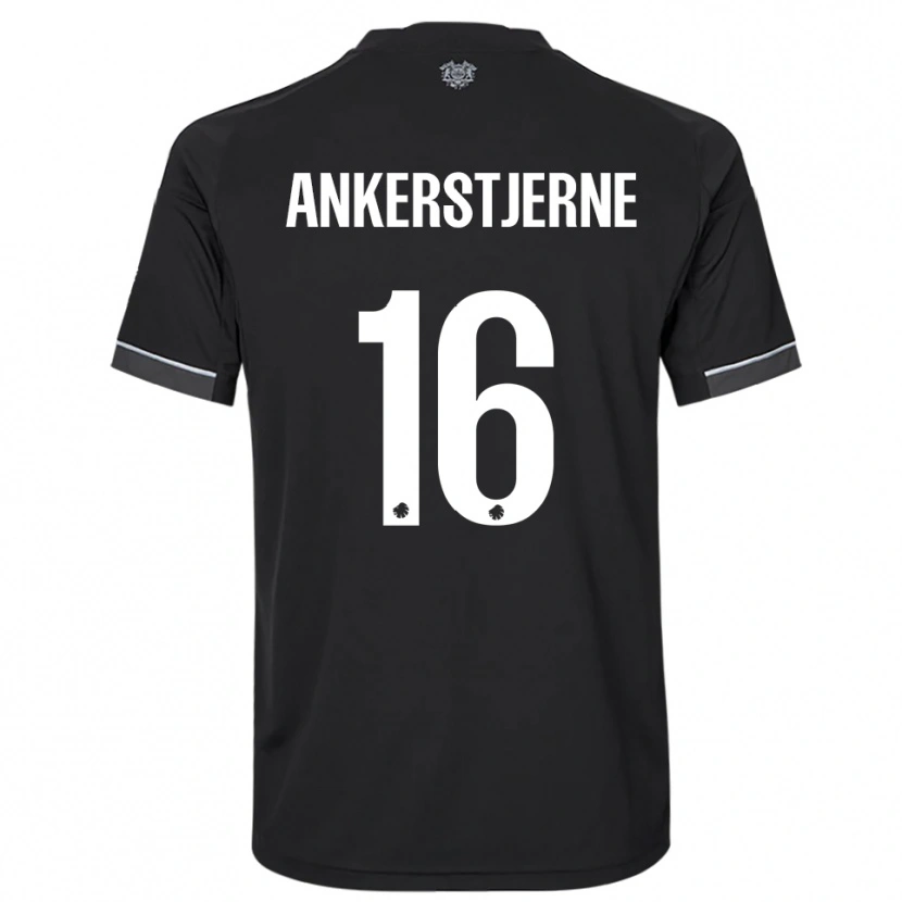 Danxen Femme Maillot Ida Ankerstjerne #16 Noir Blanc Tenues Extérieur 2025/26 T-Shirt