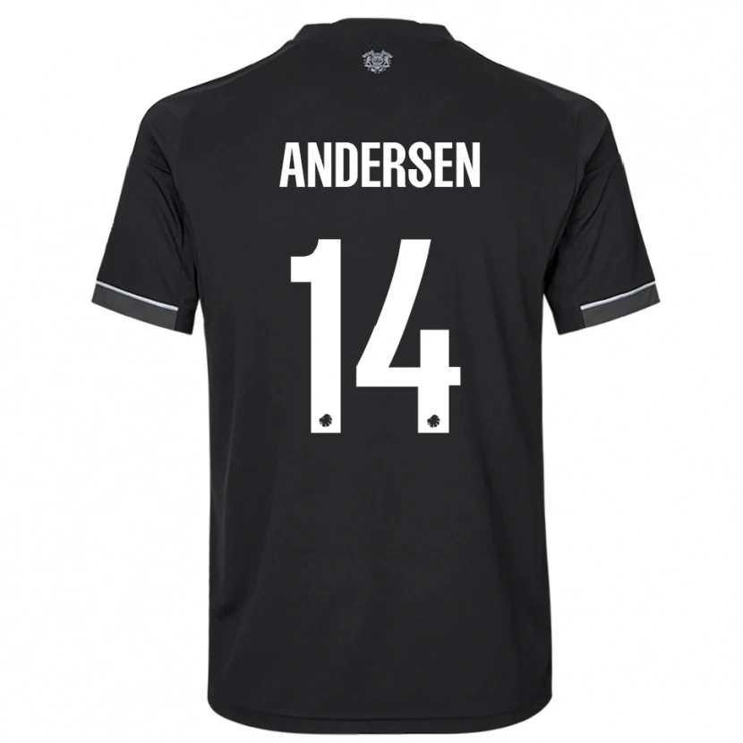 Danxen Femme Maillot Svava Andersen #14 Noir Blanc Tenues Extérieur 2025/26 T-Shirt
