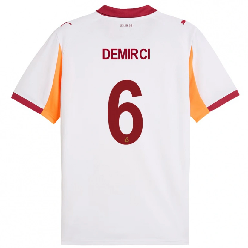 Danxen Femme Maillot Ayşe Demirci #6 Blanc Rouge Tenues Extérieur 2025/26 T-Shirt