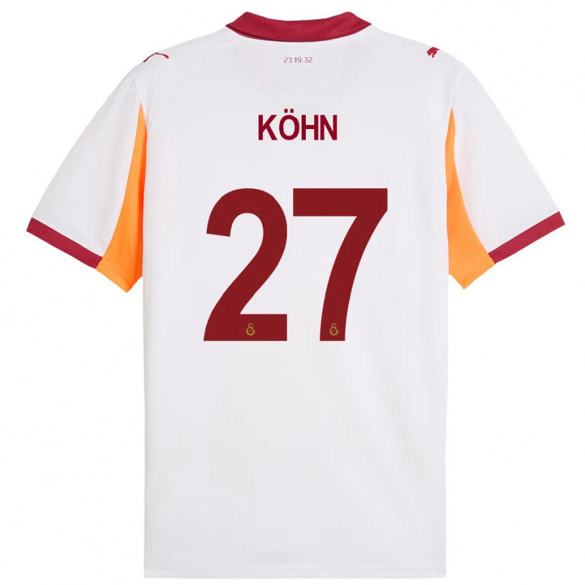 Danxen Femme Maillot Derrick Köhn #27 Blanc Rouge Tenues Extérieur 2025/26 T-Shirt