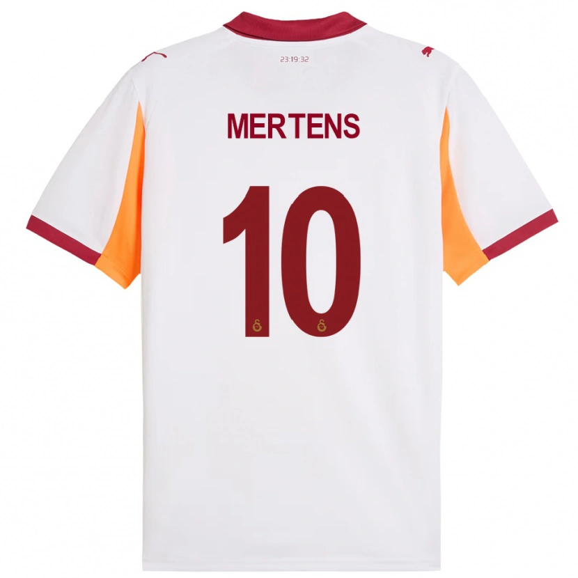 Danxen Femme Maillot Dries Mertens #10 Blanc Rouge Tenues Extérieur 2025/26 T-Shirt