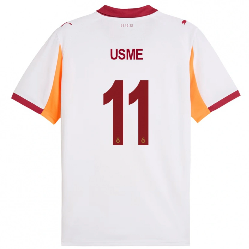 Danxen Femme Maillot Catalina Usme #11 Blanc Rouge Tenues Extérieur 2025/26 T-Shirt