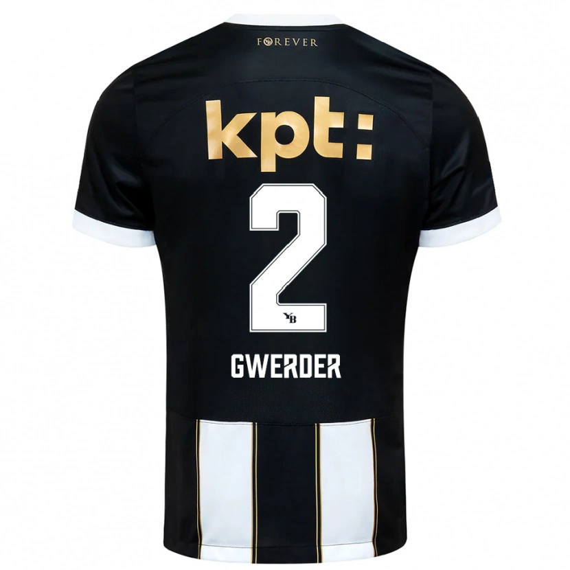 Danxen Femme Maillot Fabrice Gwerder #2 Noir Blanc Tenues Extérieur 2025/26 T-Shirt