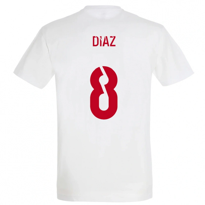 Danxen Femme Maillot Ryan Diaz #8 Blanc Rouge Jaune Tenues Extérieur 2025/26 T-Shirt