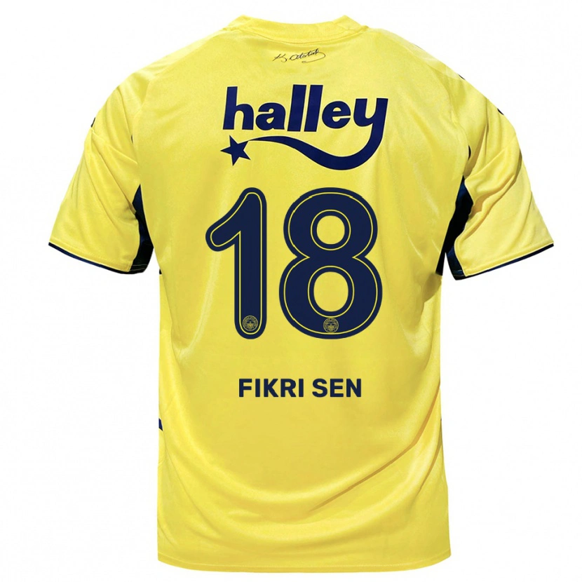 Danxen Femme Maillot Yağız Fikri Şen #18 Jaune Marine Tenues Extérieur 2025/26 T-Shirt