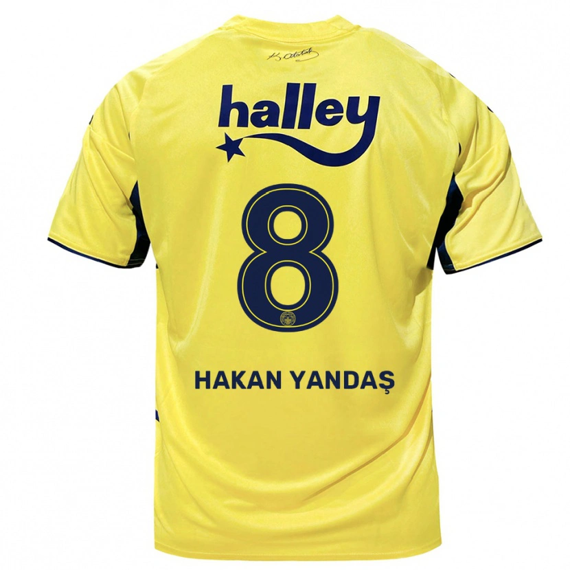 Danxen Femme Maillot Mert Hakan Yandaş #8 Jaune Marine Tenues Extérieur 2025/26 T-Shirt
