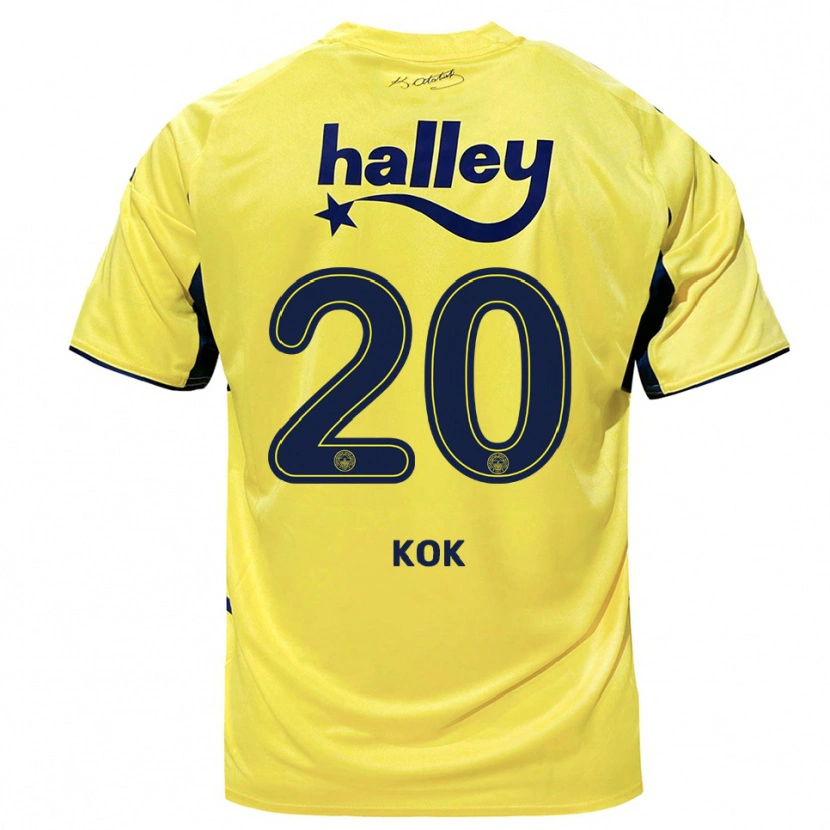 Danxen Femme Maillot Serhan Kök #20 Jaune Marine Tenues Extérieur 2025/26 T-Shirt