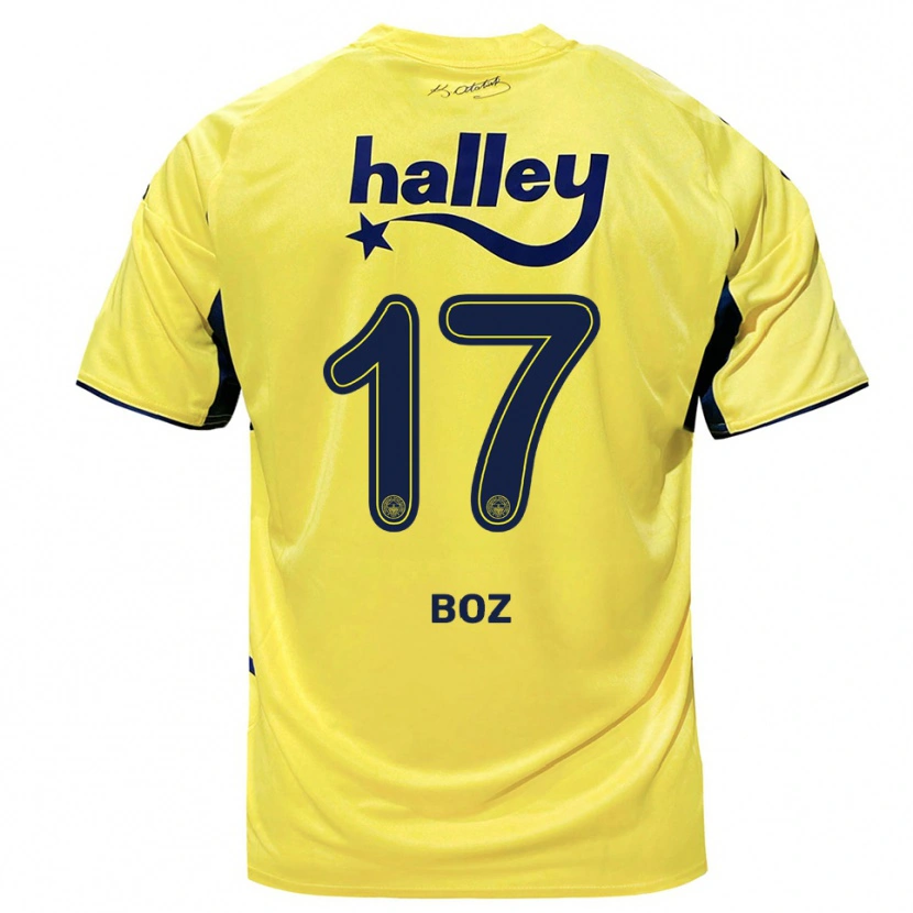 Danxen Femme Maillot Yasir Boz #17 Jaune Marine Tenues Extérieur 2025/26 T-Shirt