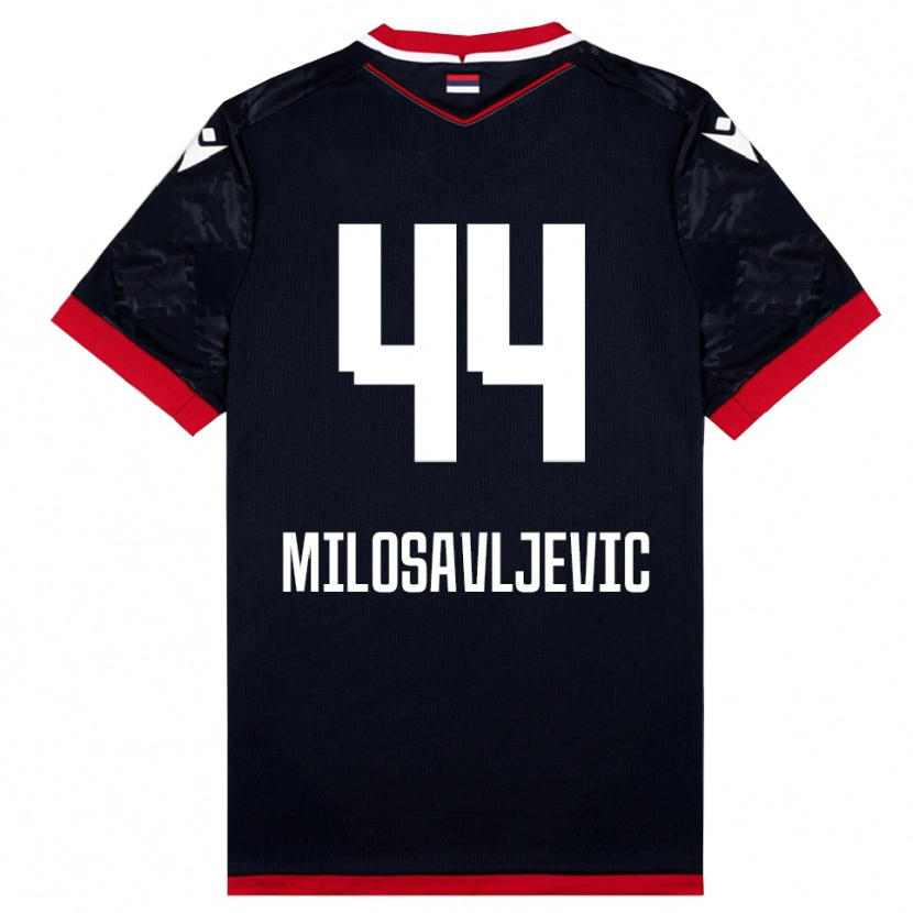 Danxen Femme Maillot Veljko Milosavljevic #44 Noir Rouge Tenues Extérieur 2025/26 T-Shirt