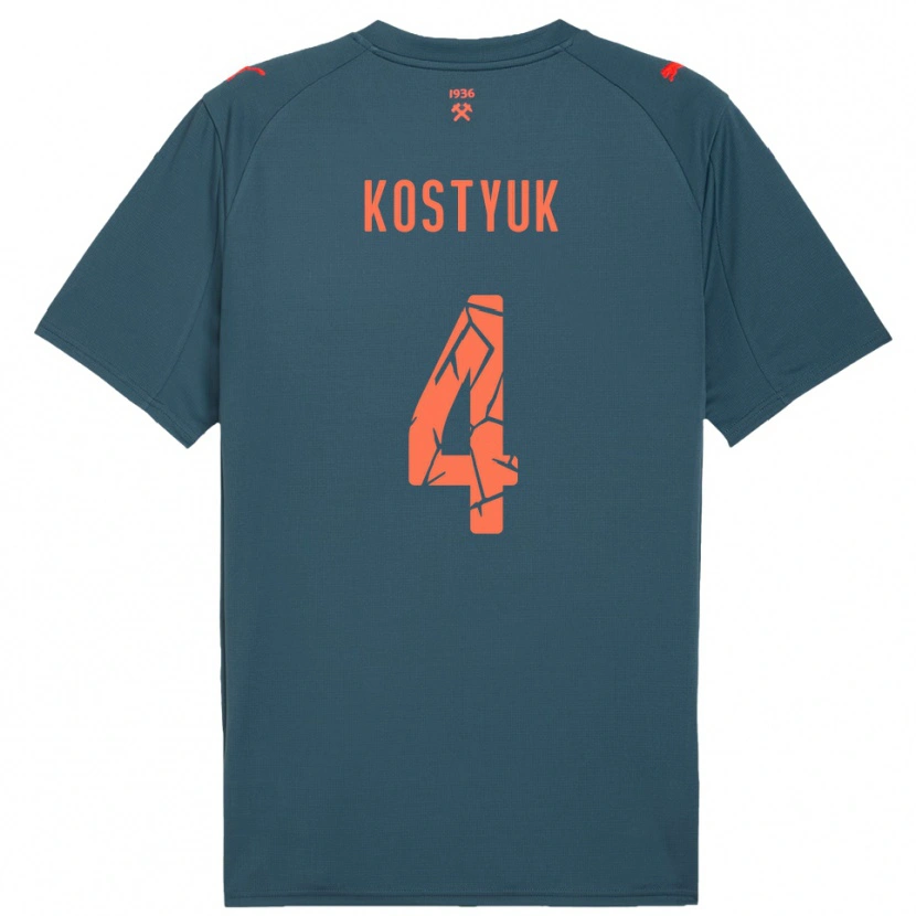 Danxen Femme Maillot Yegor Kostyuk #4 Marine Rouge Tenues Extérieur 2025/26 T-Shirt