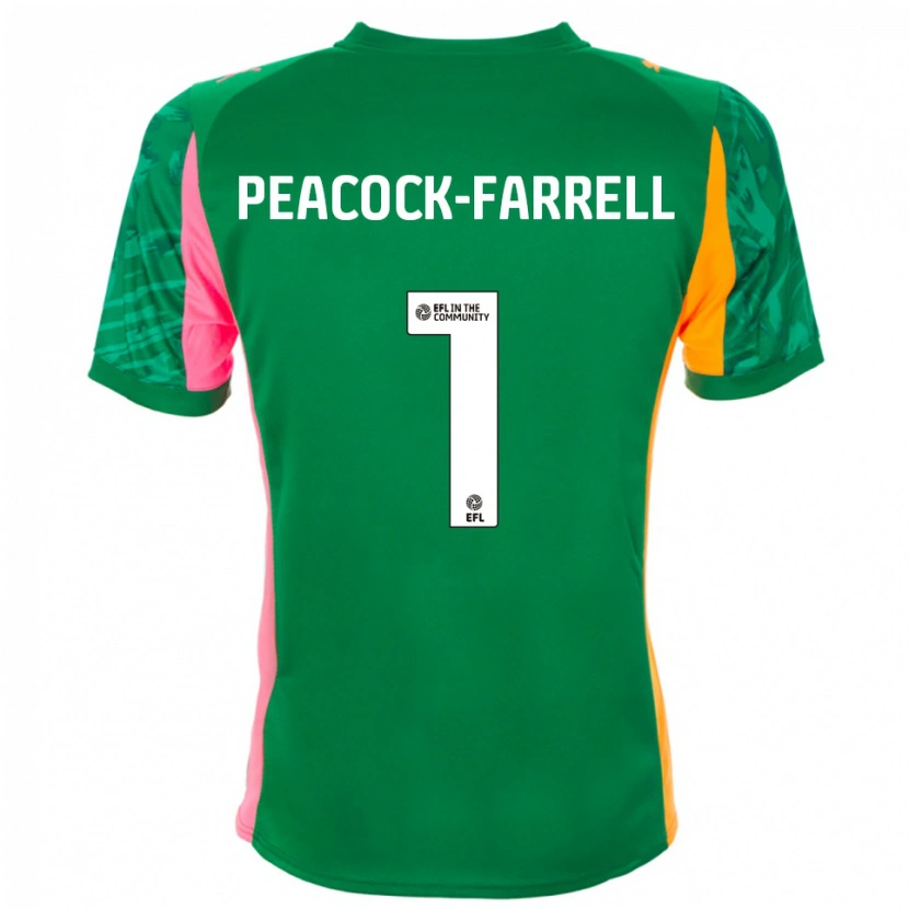 Danxen Enfant Bailey Peacock-Farrell #1 Maillot de Gardien Orange Vert 2025/26 T-shirt