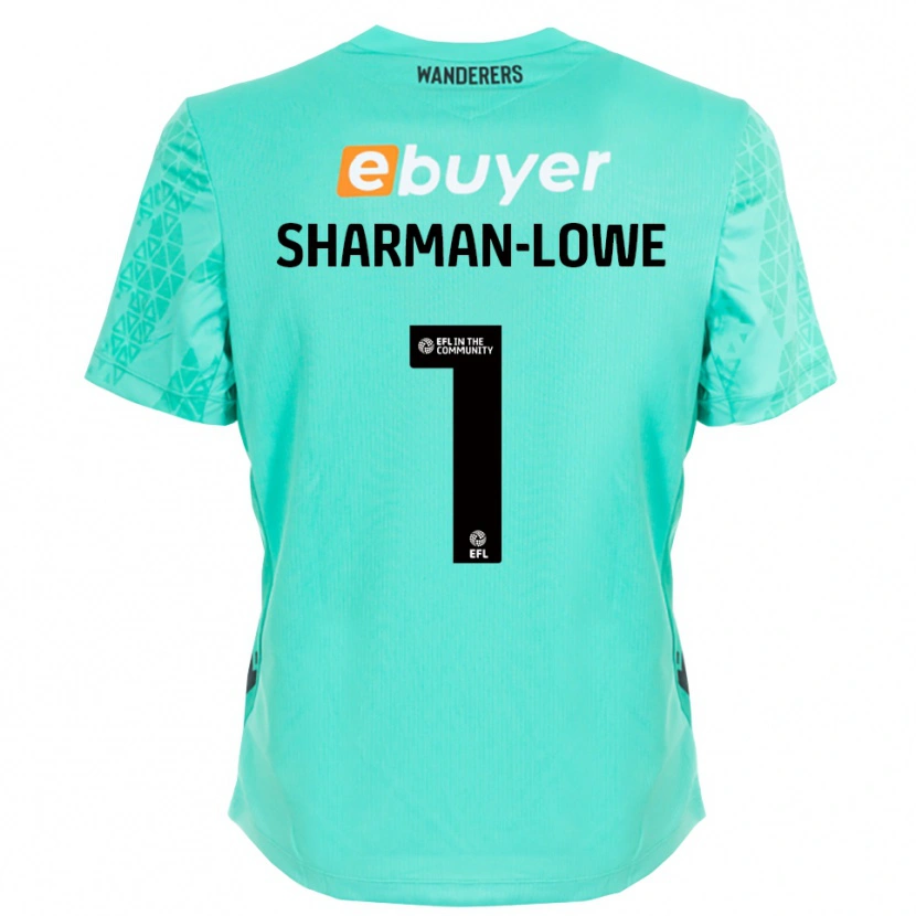 Danxen Enfant Teddy Sharman-Lowe #1 Maillot de Gardien Noir Aqua 2025/26 T-shirt