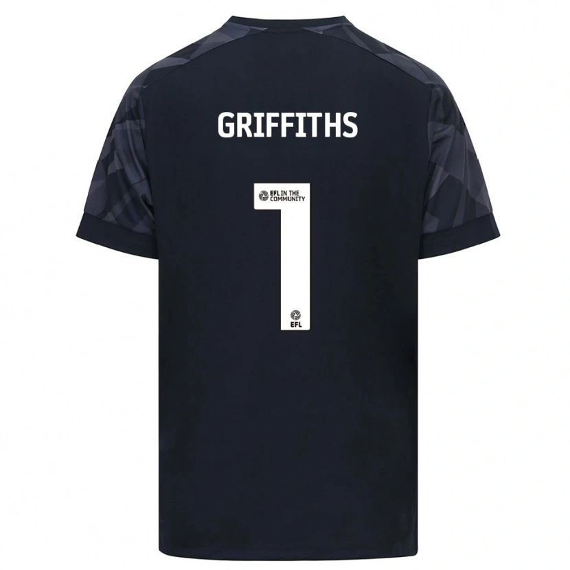 Danxen Enfant Ewan Griffiths #1 Maillot de Gardien Noir Blanc 2025/26 T-shirt