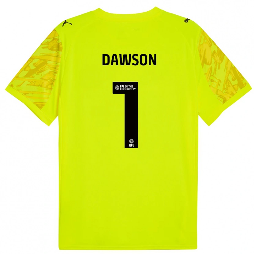 Danxen Enfant Cameron Dawson #1 Maillot de Gardien Vert Fluorescent Noir 2025/26 T-shirt