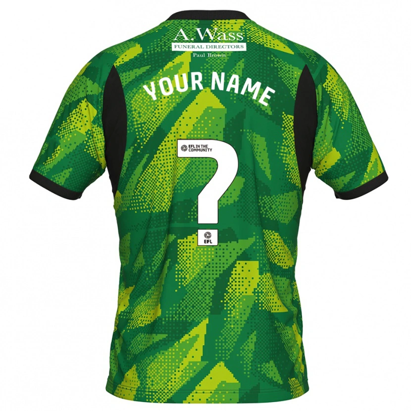 Danxen Enfant Mansfield Town Maillot de Gardien Noir Vert 2025/26 T-shirt