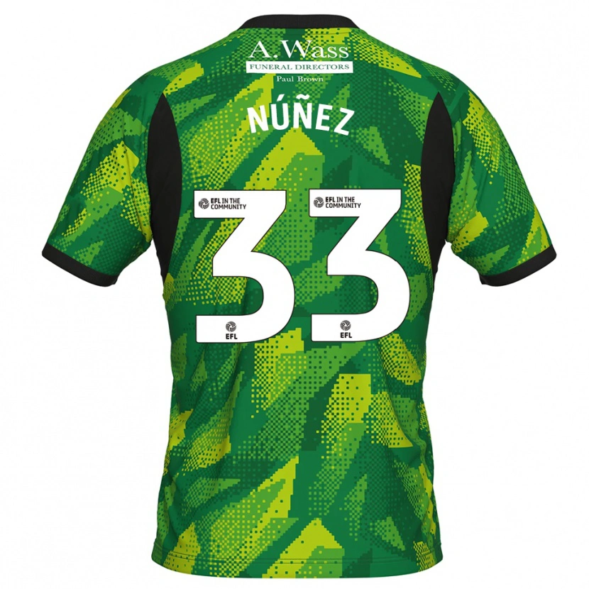 Danxen Enfant Anthony Núñez #33 Maillot de Gardien Noir Vert 2025/26 T-shirt